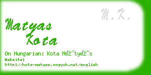 matyas kota business card